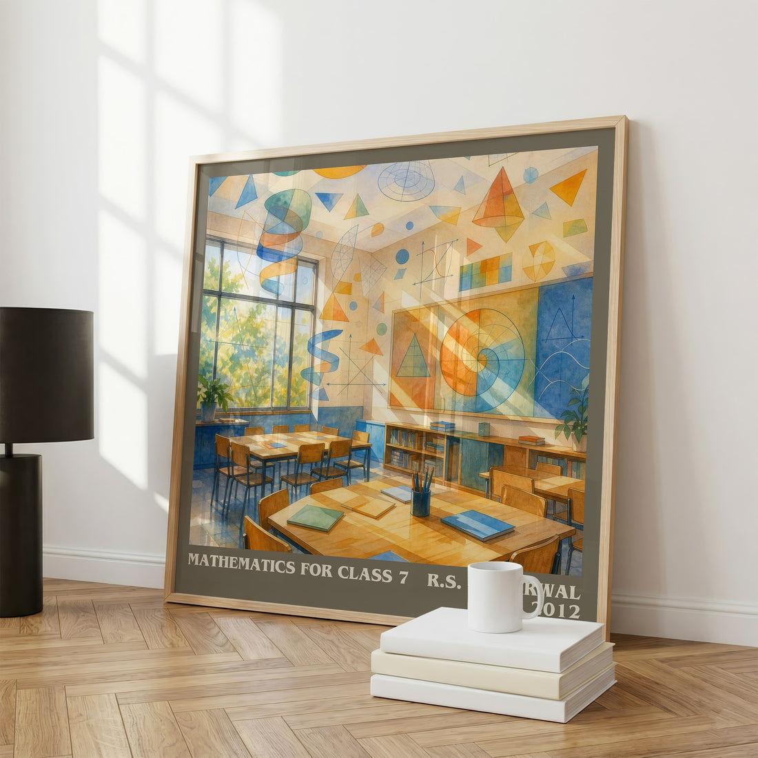 Mathematics For Class 7 literary print framed by window – literary home decor