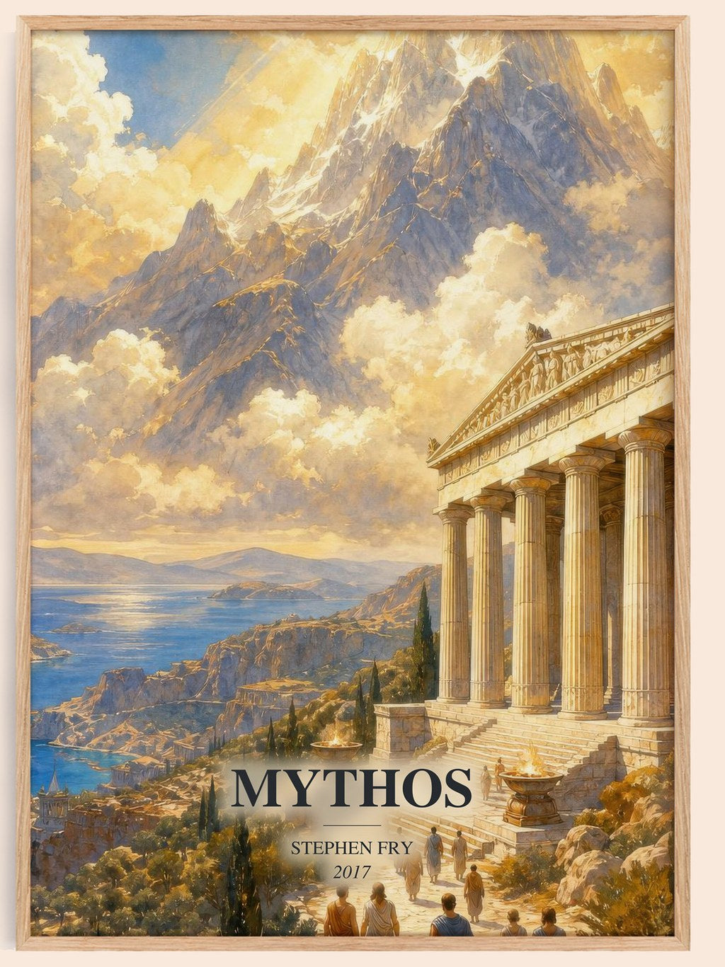 Mythos watercolour book poster by Stephen Fry – framed literary art print
