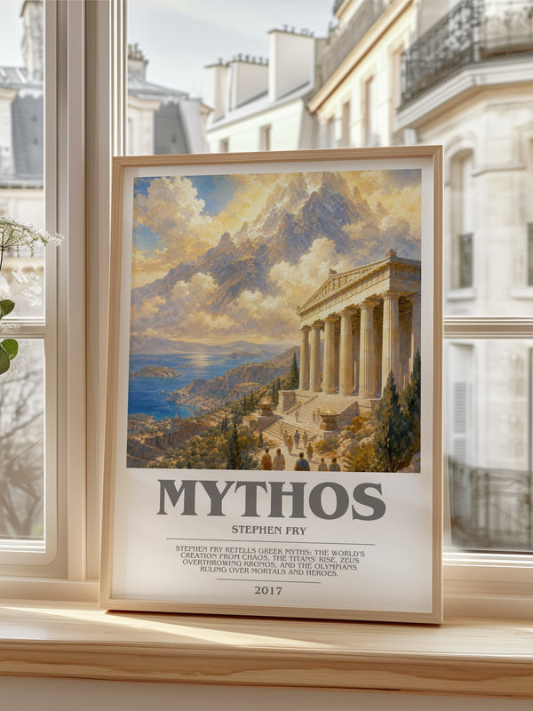 Mythos bookish poster colour and style options – Stephen Fry book art