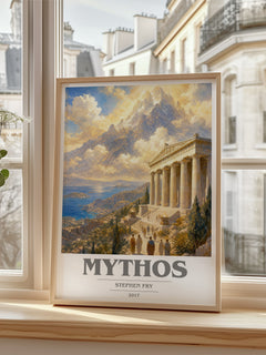 Mythos book cover poster colour and style options – Stephen Fry book art