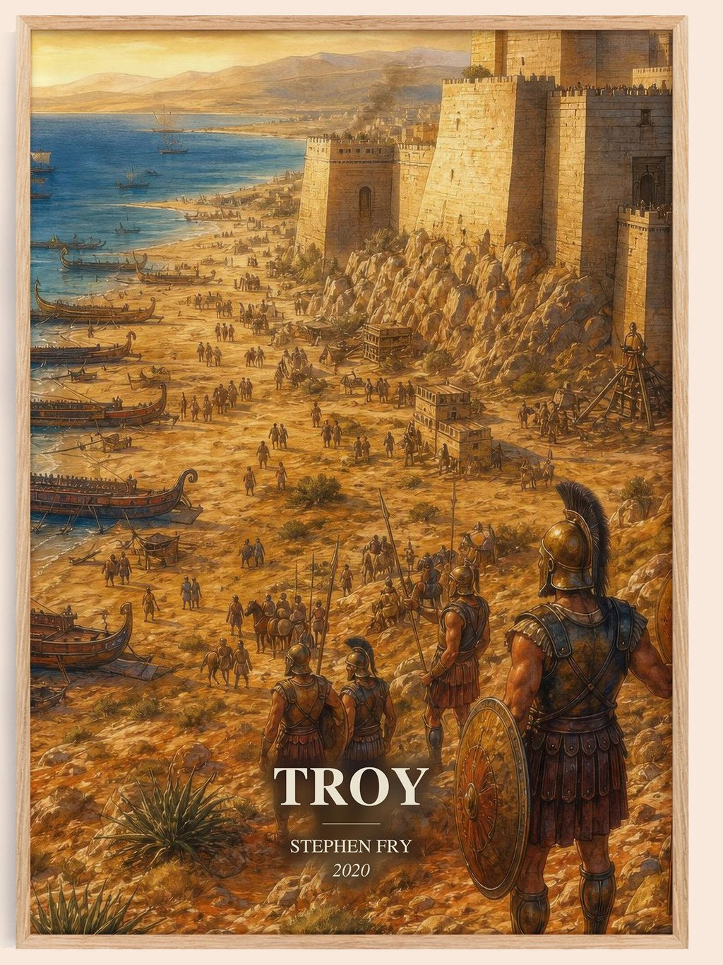 Troy watercolour book poster by Stephen Fry – framed literary art print