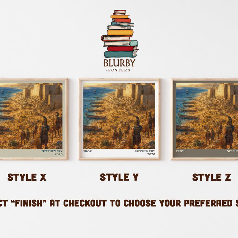 Troy literary print in frame leaning in hallway – literary fiction wall art