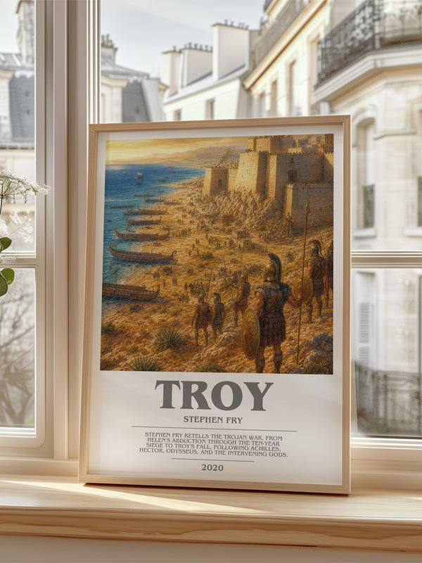 Troy bookish poster colour and style options – Stephen Fry book art