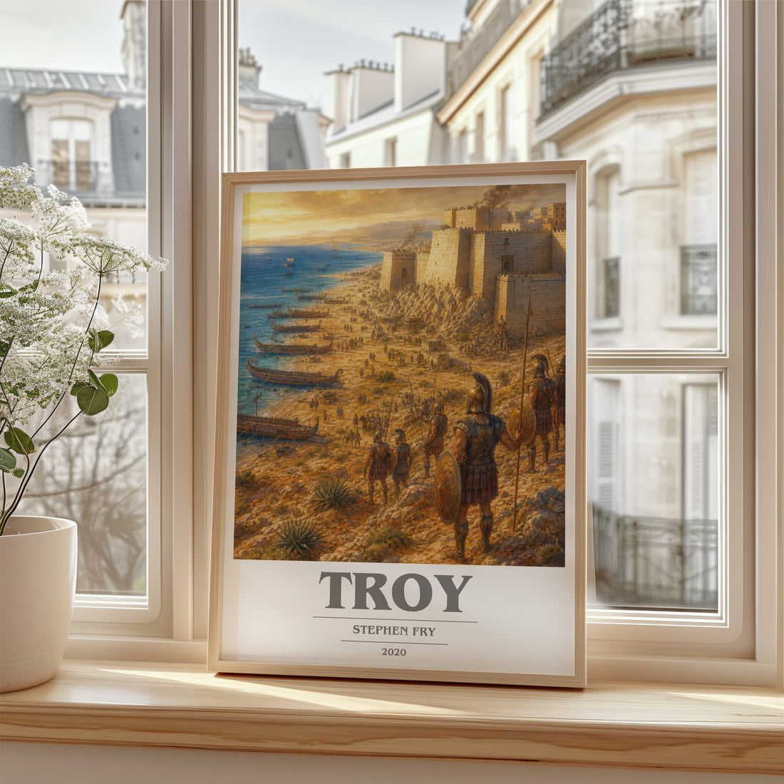 Troy book cover poster colour and style options – Stephen Fry book art