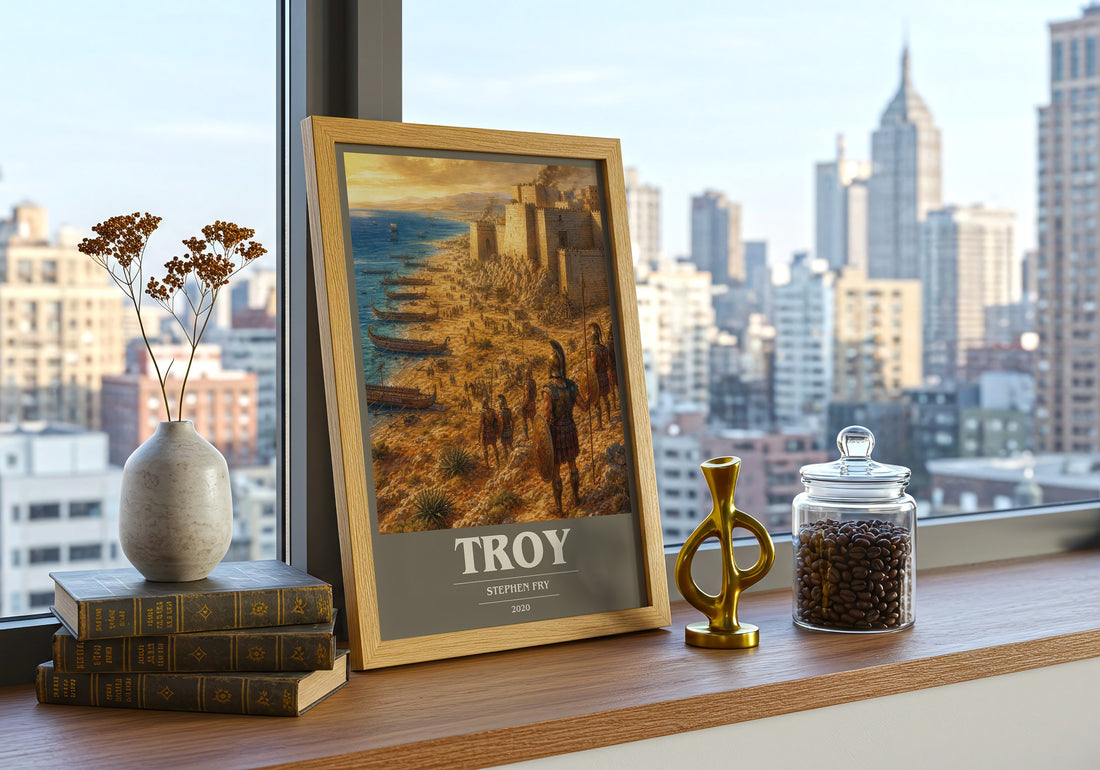 Troy book cover print framed by window – literary home decor