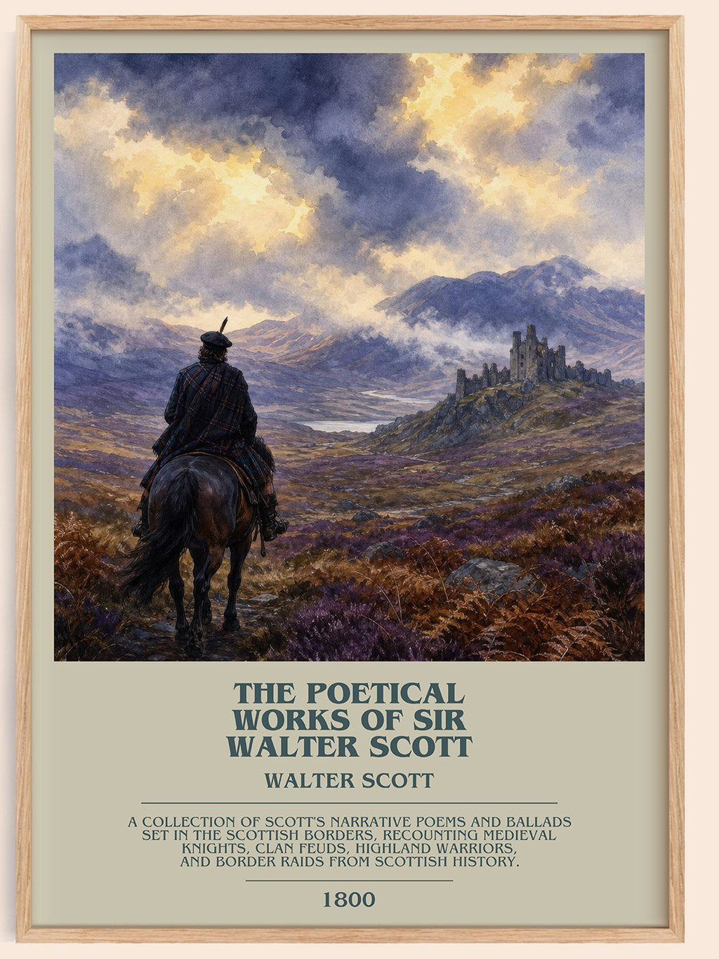 The poetical works of Sir Walter Scott bookish book poster by Walter Scott – framed literary art print