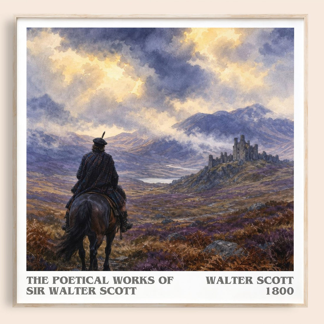 The poetical works of Sir Walter Scott literary book poster by Walter Scott – framed literary art print