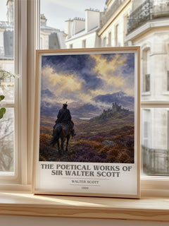 The poetical works of Sir Walter Scott book cover poster colour and style options – Walter Scott book art