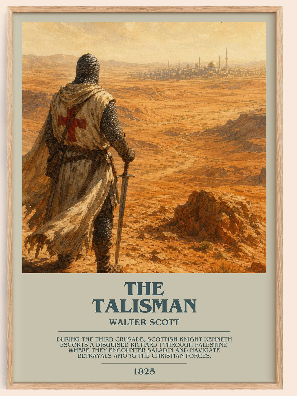 The Talisman bookish book poster by Walter Scott – framed literary art print