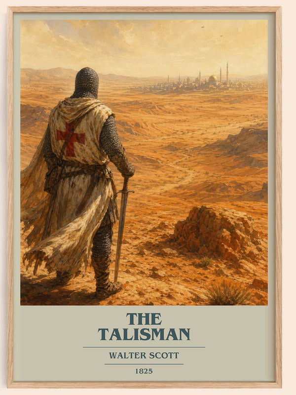 The Talisman book cover book poster by Walter Scott – framed literary art print
