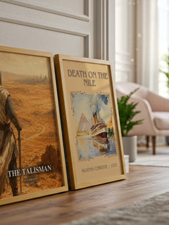 The Talisman watercolour print framed by window – literary home decor