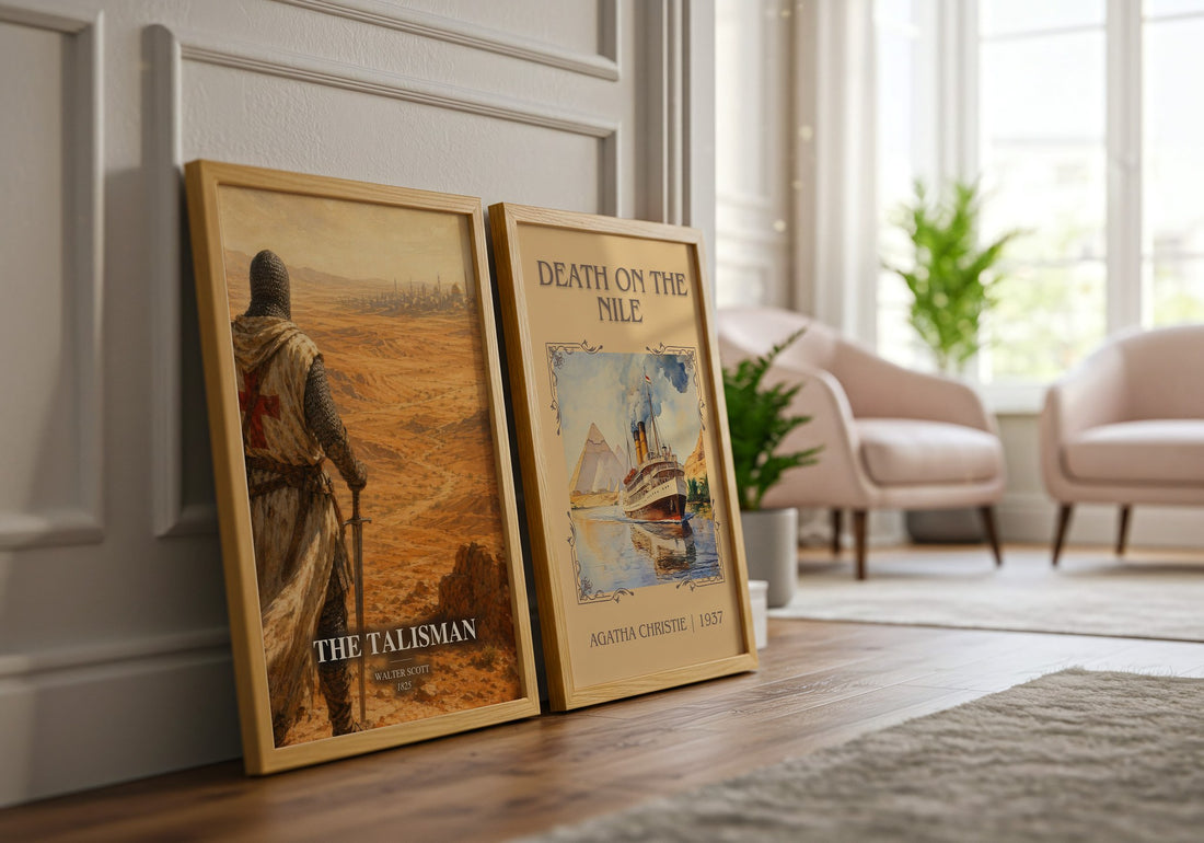 The Talisman watercolour print framed by window – literary home decor
