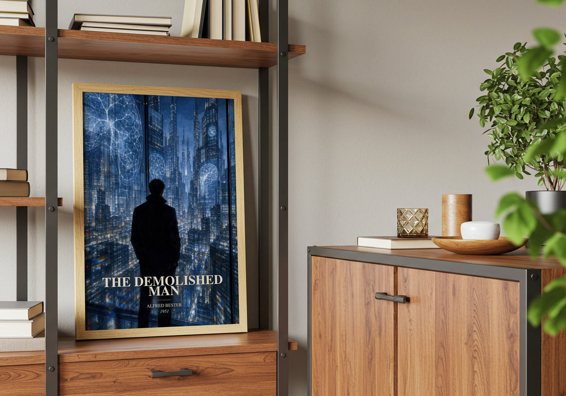 The Demolished Man book watercolour illustration paper finish options – matte satin gloss