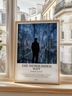 The Demolished Man bookish poster colour and style options – Alfred Bester book art