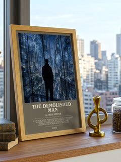 The Demolished Man bookish print framed by window – literary home decor