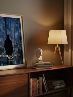 The Demolished Man watercolour print on bookshelf – Alfred Bester fan gift