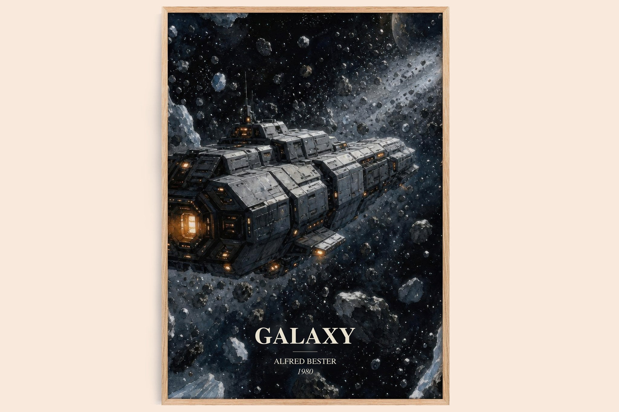 Galaxy Book Watercolour Illustration by Alfred Bester