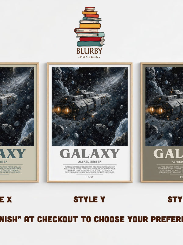Galaxy bookish print in frame leaning in hallway – sci fi wall art