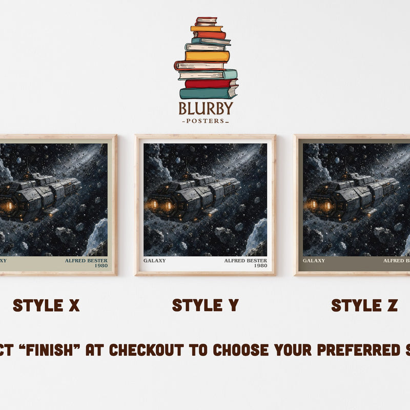 Galaxy literary print in frame leaning in hallway – sci fi wall art