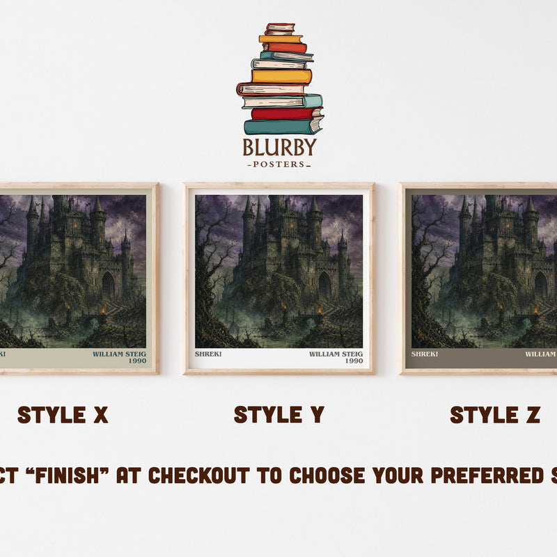 Shrek! literary print in frame leaning in hallway – childrens wall art