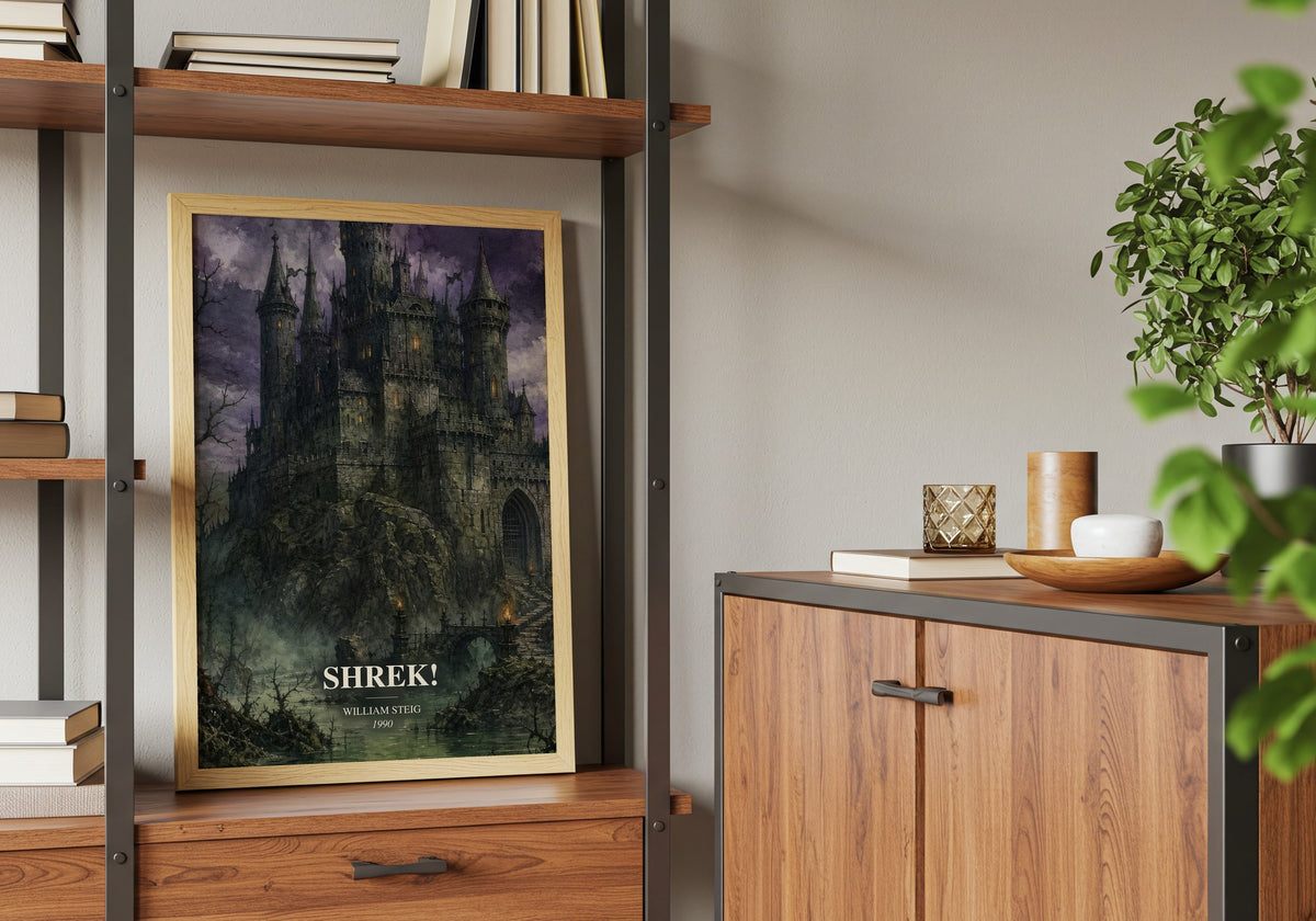 Shrek! book watercolour illustration paper finish options – matte satin gloss