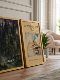 Shrek! watercolour print framed by window – literary home decor