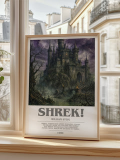 Shrek! Bookish Wall Art by William Steig – framed print by a bright window