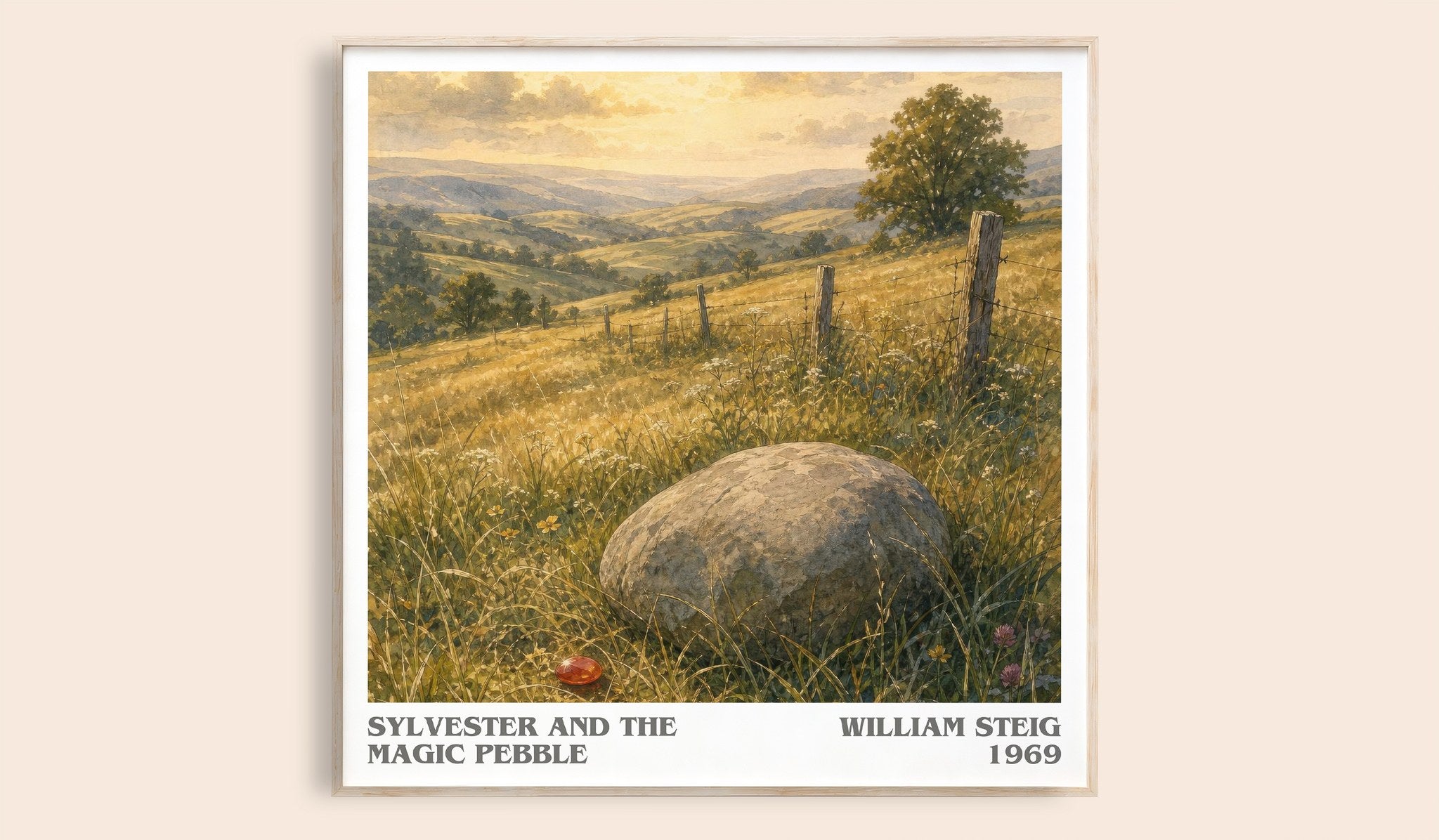 Sylvester and the magic pebble Literary Art Print by William Steig