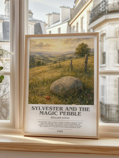 Sylvester and the magic pebble bookish poster colour and style options – William Steig book art