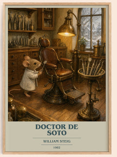 Doctor De Soto book cover book poster by William Steig – framed literary art print