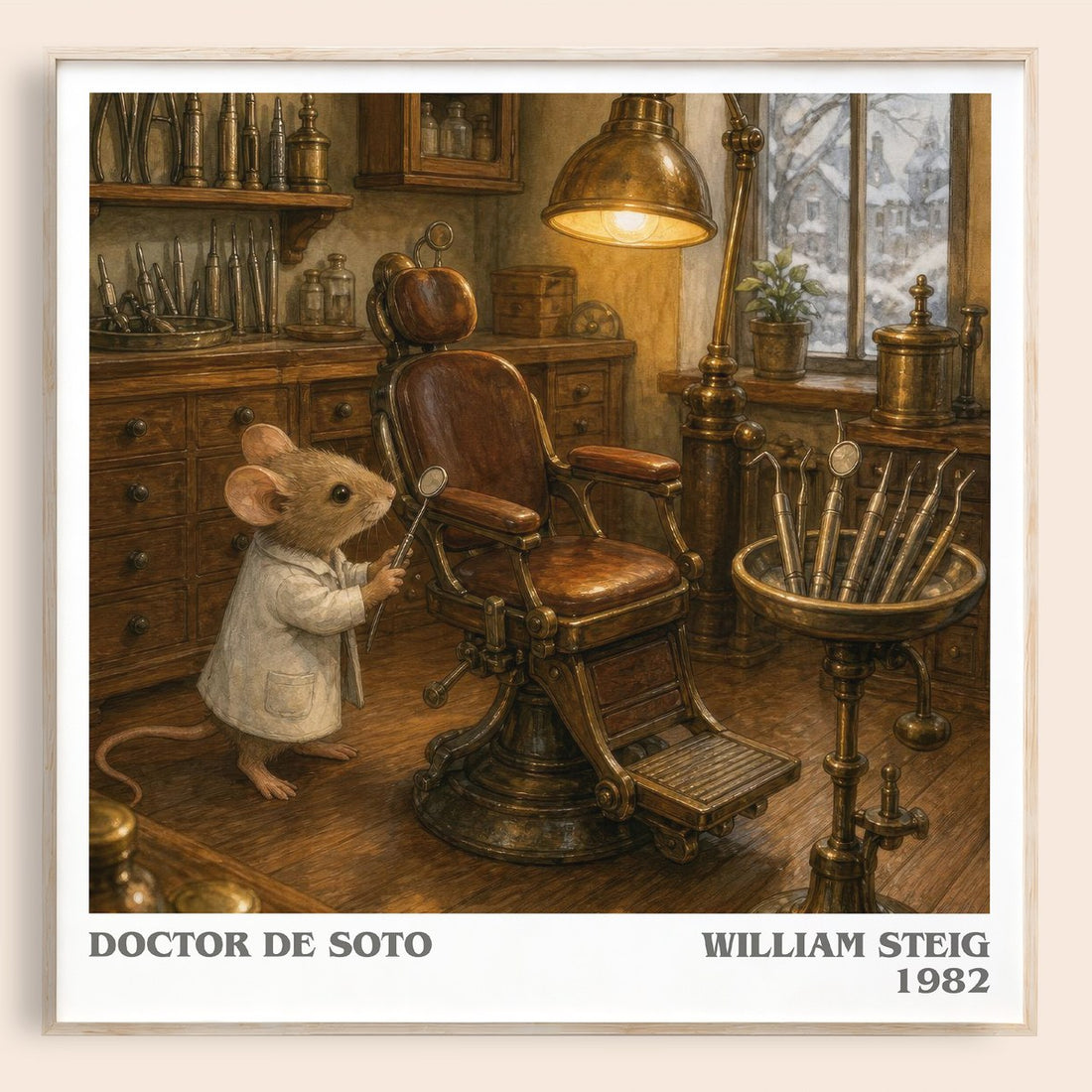 Doctor De Soto literary book poster by William Steig – framed literary art print