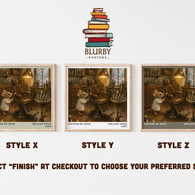 Doctor De Soto literary print in frame leaning in hallway – childrens wall art