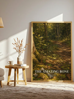 The amazing bone watercolour print in frame leaning in hallway – childrens wall art