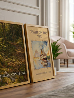 The amazing bone watercolour print framed by window – literary home decor