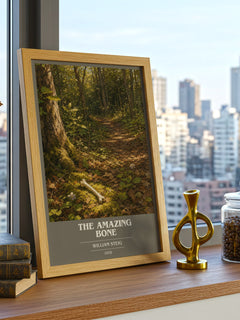 The amazing bone book cover print framed by window – literary home decor