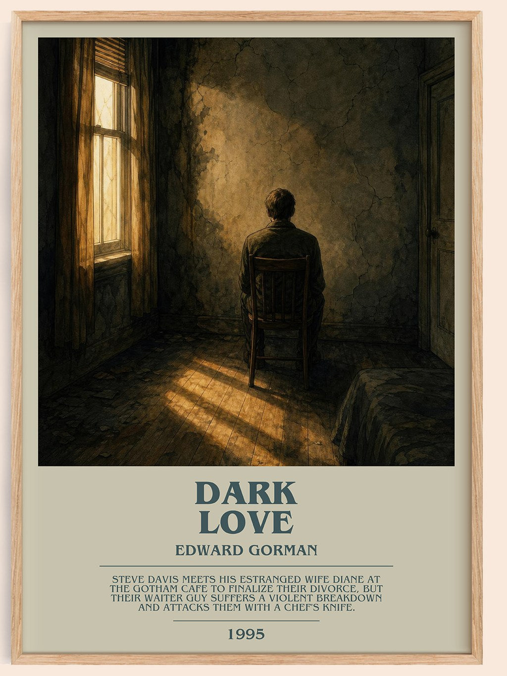 Dark Love bookish book poster by Edward Gorman – framed literary art print