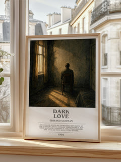 Dark Love bookish poster colour and style options – Edward Gorman book art