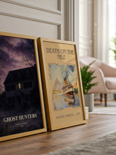 Ghost hunters watercolour print framed by window – literary home decor