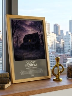 Ghost hunters bookish print framed by window – literary home decor