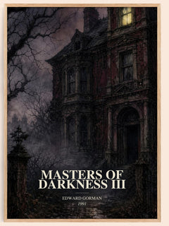 Masters of Darkness III watercolour book poster by Edward Gorman – framed literary art print