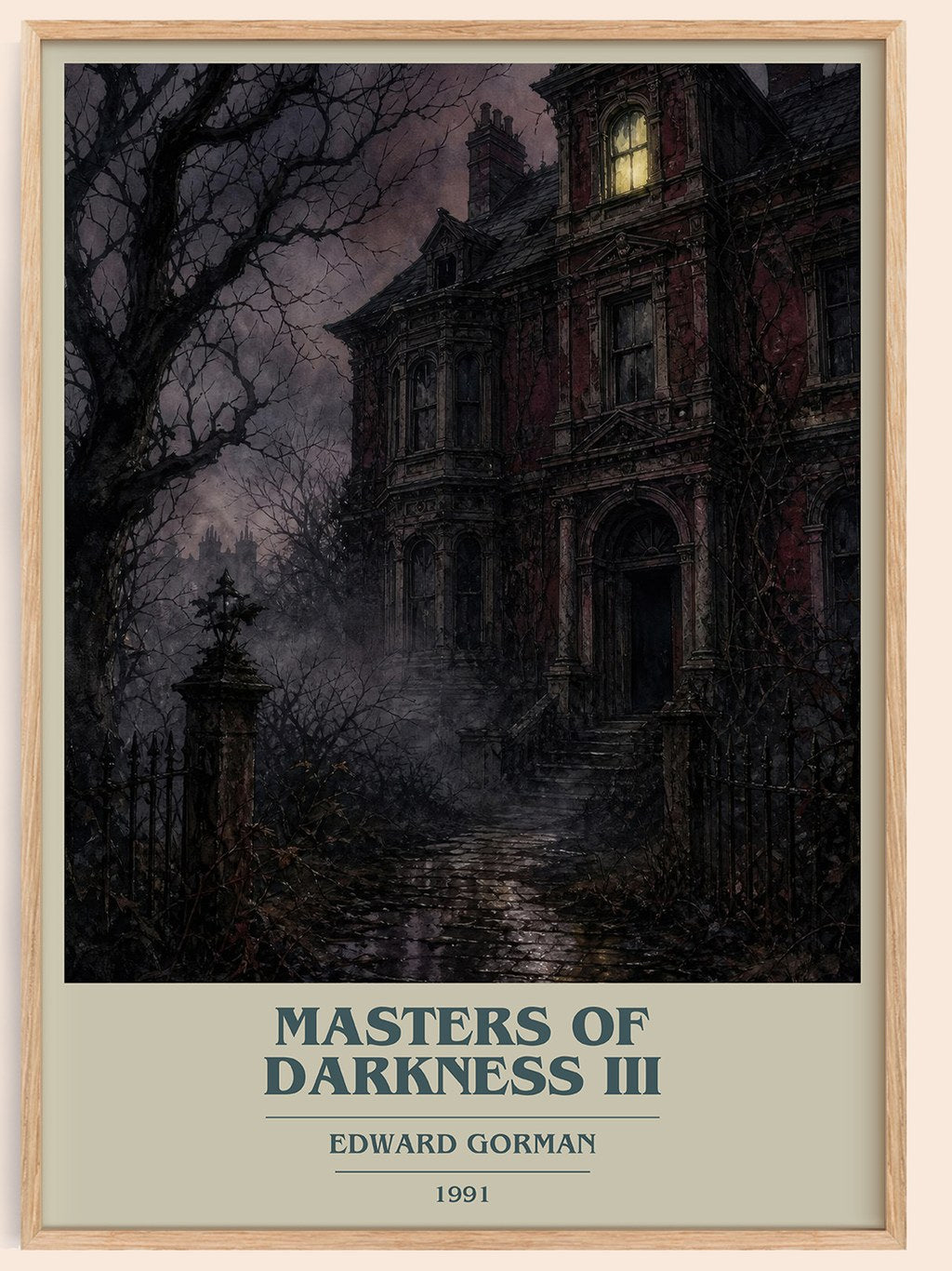 Masters of Darkness III book cover book poster by Edward Gorman – framed literary art print