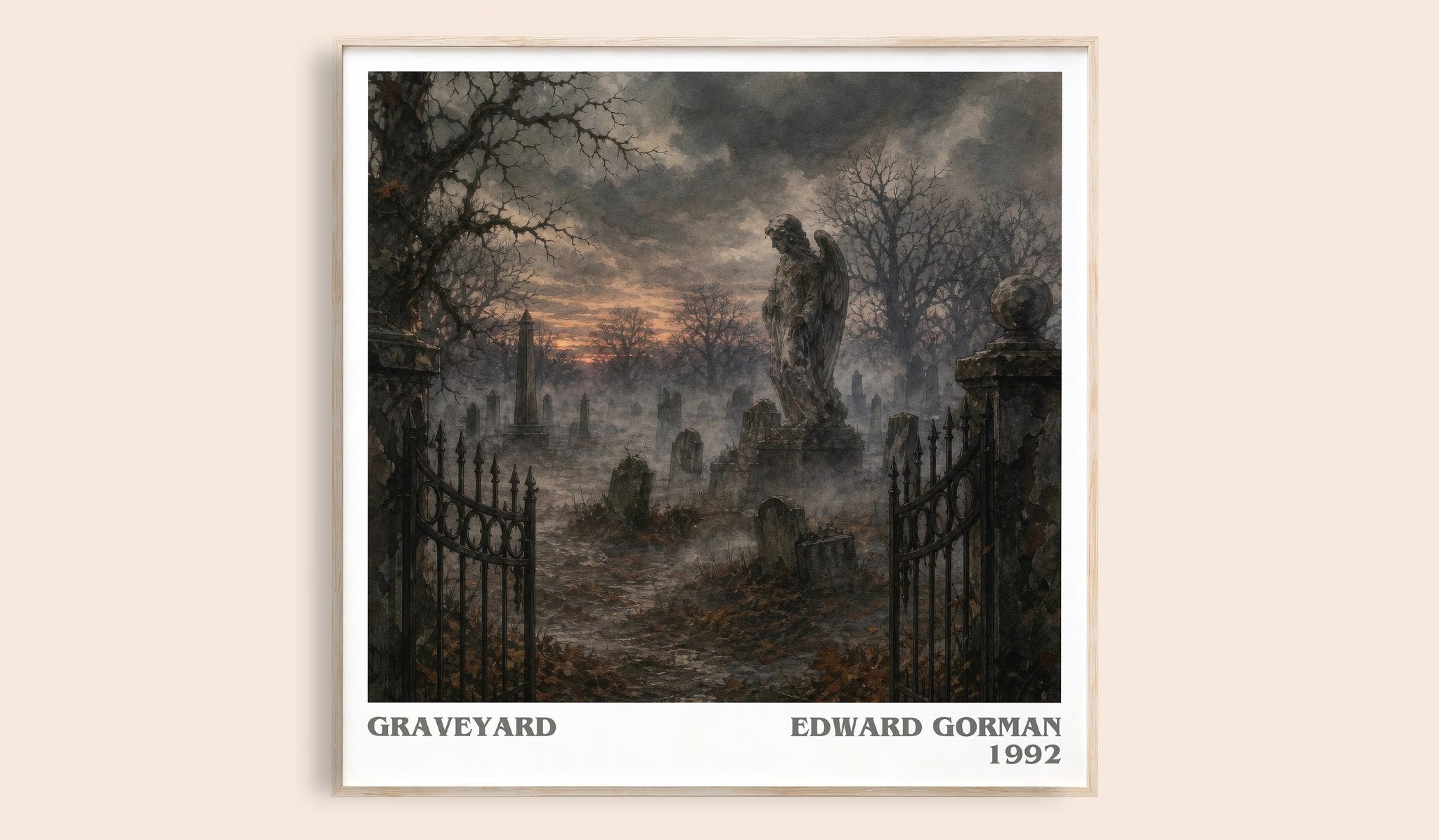 Graveyard Literary Art Print by Edward Gorman
