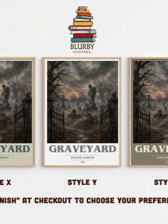 Graveyard Book Cover Poster by Edward Gorman – Style X, Y and Z side by side – choose your finish