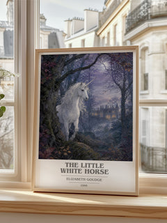 The Little White Horse book cover poster colour and style options – Elizabeth Goudge book art