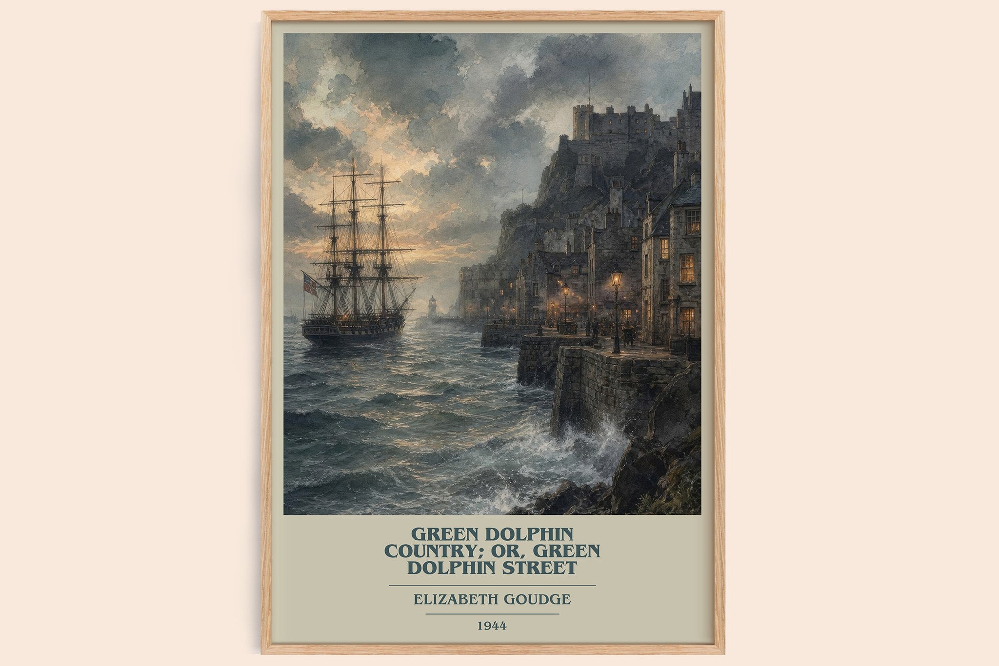 Green Dolphin Country; or, Green Dolphin Street Book Cover Poster by Elizabeth Goudge