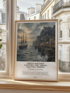 Green Dolphin Country; or, Green Dolphin Street bookish poster colour and style options – Elizabeth Goudge book art