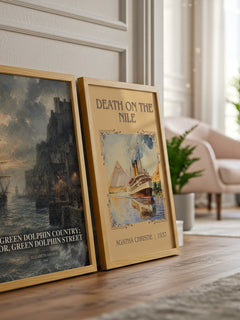 Green Dolphin Country; or, Green Dolphin Street watercolour print framed by window – literary home decor