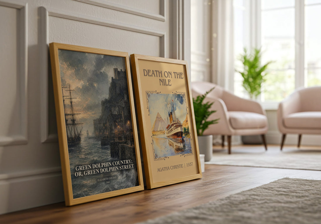 Green Dolphin Country; or, Green Dolphin Street watercolour print framed by window – literary home decor