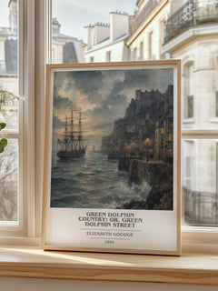 Green Dolphin Country; or, Green Dolphin Street book cover poster colour and style options – Elizabeth Goudge book art