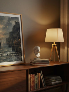 Green Dolphin Country; or, Green Dolphin Street watercolour print on bookshelf – Elizabeth Goudge fan gift